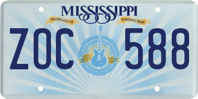 MS license plate ZOC588