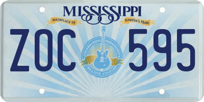 MS license plate ZOC595