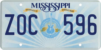 MS license plate ZOC596