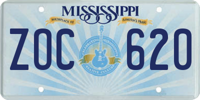 MS license plate ZOC620