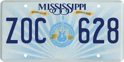 MS license plate ZOC628