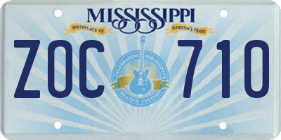 MS license plate ZOC710