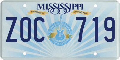 MS license plate ZOC719