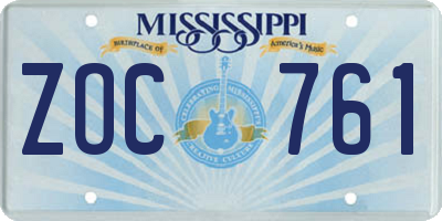 MS license plate ZOC761