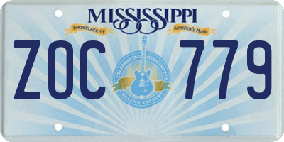 MS license plate ZOC779