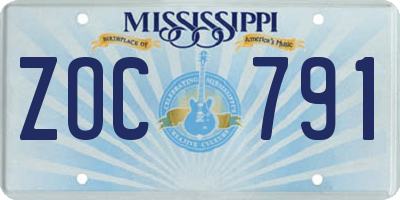 MS license plate ZOC791