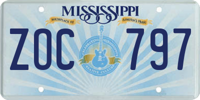 MS license plate ZOC797