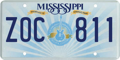 MS license plate ZOC811