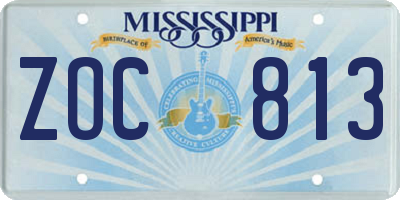 MS license plate ZOC813