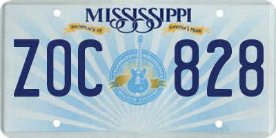 MS license plate ZOC828