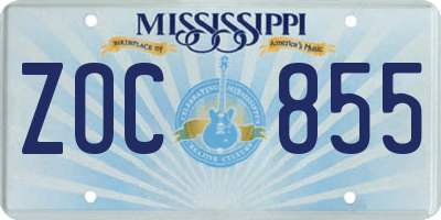 MS license plate ZOC855
