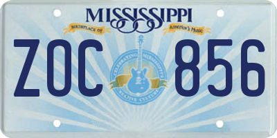 MS license plate ZOC856