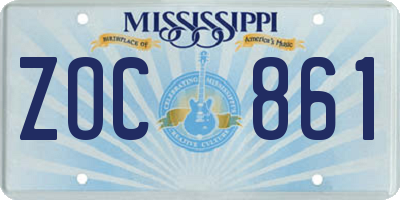 MS license plate ZOC861