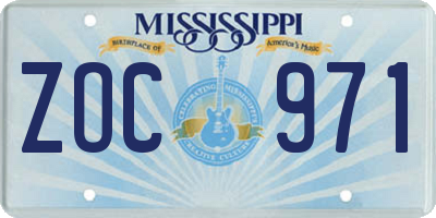 MS license plate ZOC971