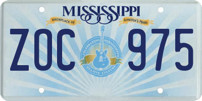 MS license plate ZOC975