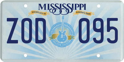 MS license plate ZOD095