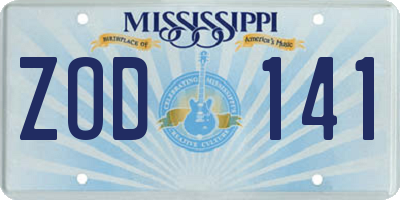 MS license plate ZOD141