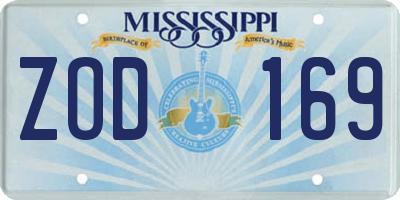 MS license plate ZOD169