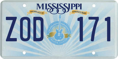 MS license plate ZOD171