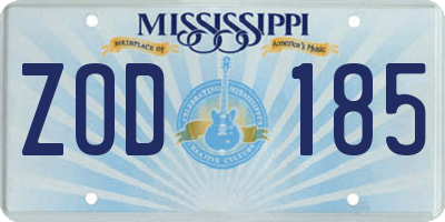 MS license plate ZOD185