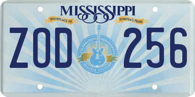 MS license plate ZOD256