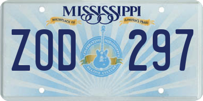 MS license plate ZOD297