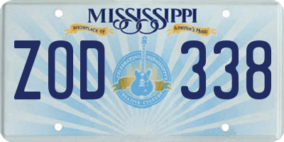 MS license plate ZOD338