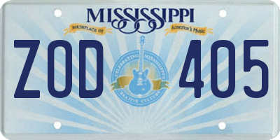 MS license plate ZOD405