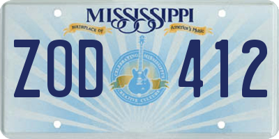 MS license plate ZOD412