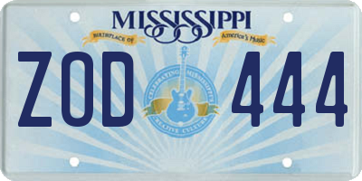 MS license plate ZOD444