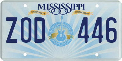 MS license plate ZOD446