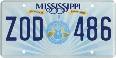 MS license plate ZOD486