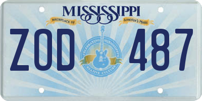 MS license plate ZOD487