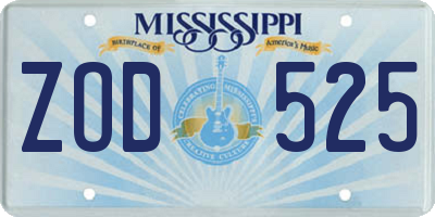 MS license plate ZOD525