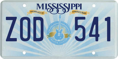 MS license plate ZOD541