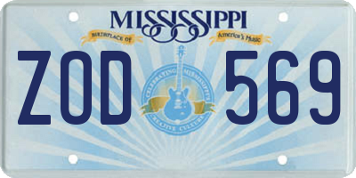 MS license plate ZOD569