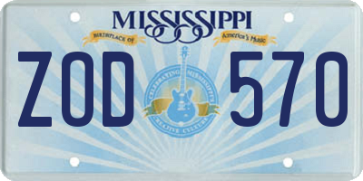 MS license plate ZOD570