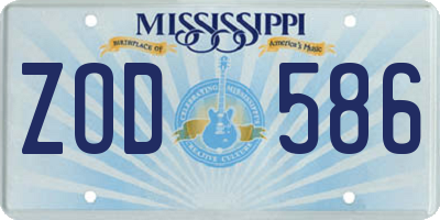 MS license plate ZOD586