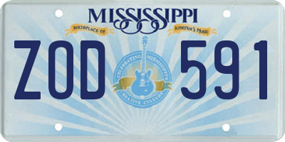 MS license plate ZOD591