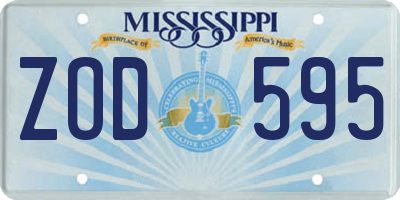 MS license plate ZOD595