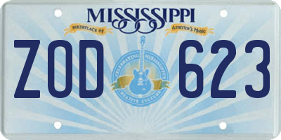 MS license plate ZOD623