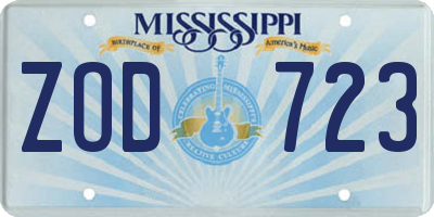 MS license plate ZOD723