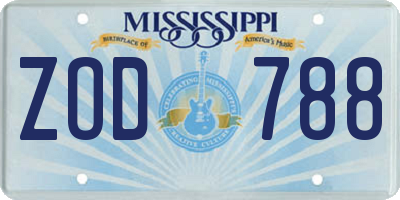 MS license plate ZOD788
