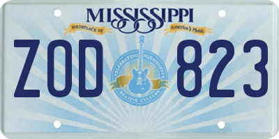 MS license plate ZOD823