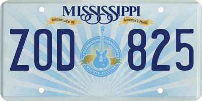 MS license plate ZOD825