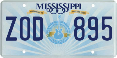 MS license plate ZOD895