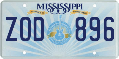 MS license plate ZOD896