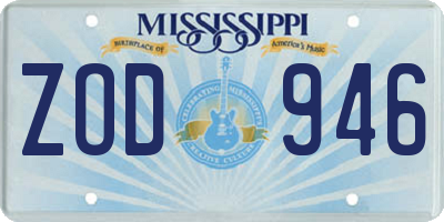 MS license plate ZOD946