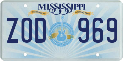 MS license plate ZOD969