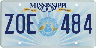 MS license plate ZOE484
